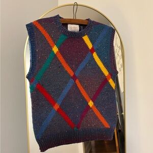 Vintage Argyle Knit Sweater Vest